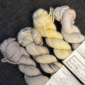 4 Indie Dyed Yarn Mini Skeins from Rocky Mountain Yarn Co and West Coast Yarn Co